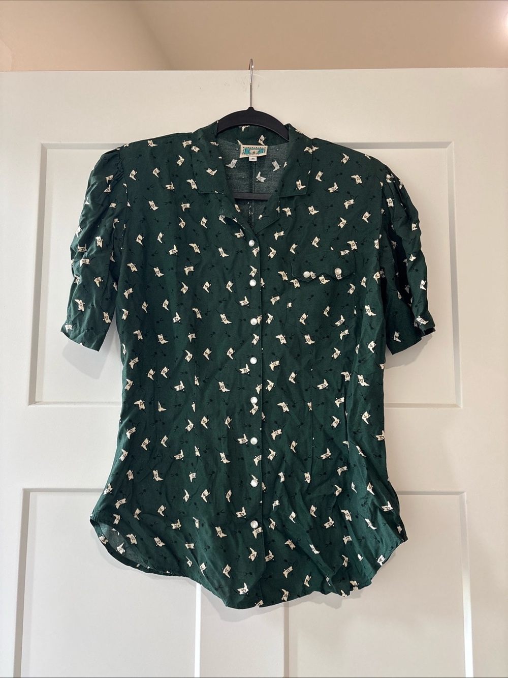 Desert West by Sherry HoltDark Green Cowboy Button-Down Blouse